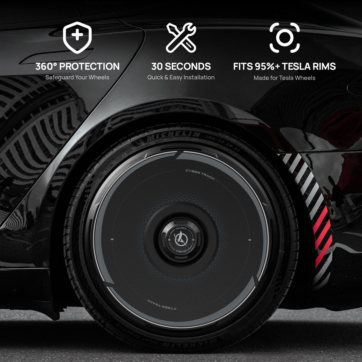 HALODISC 2 Cyber Track | Set of 4 Wheel Covers for Tesla