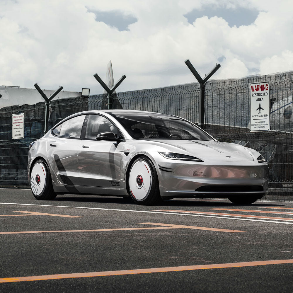 HALODISC 2 Custom Numbers - White | Set of 4 Wheel Covers for Tesla