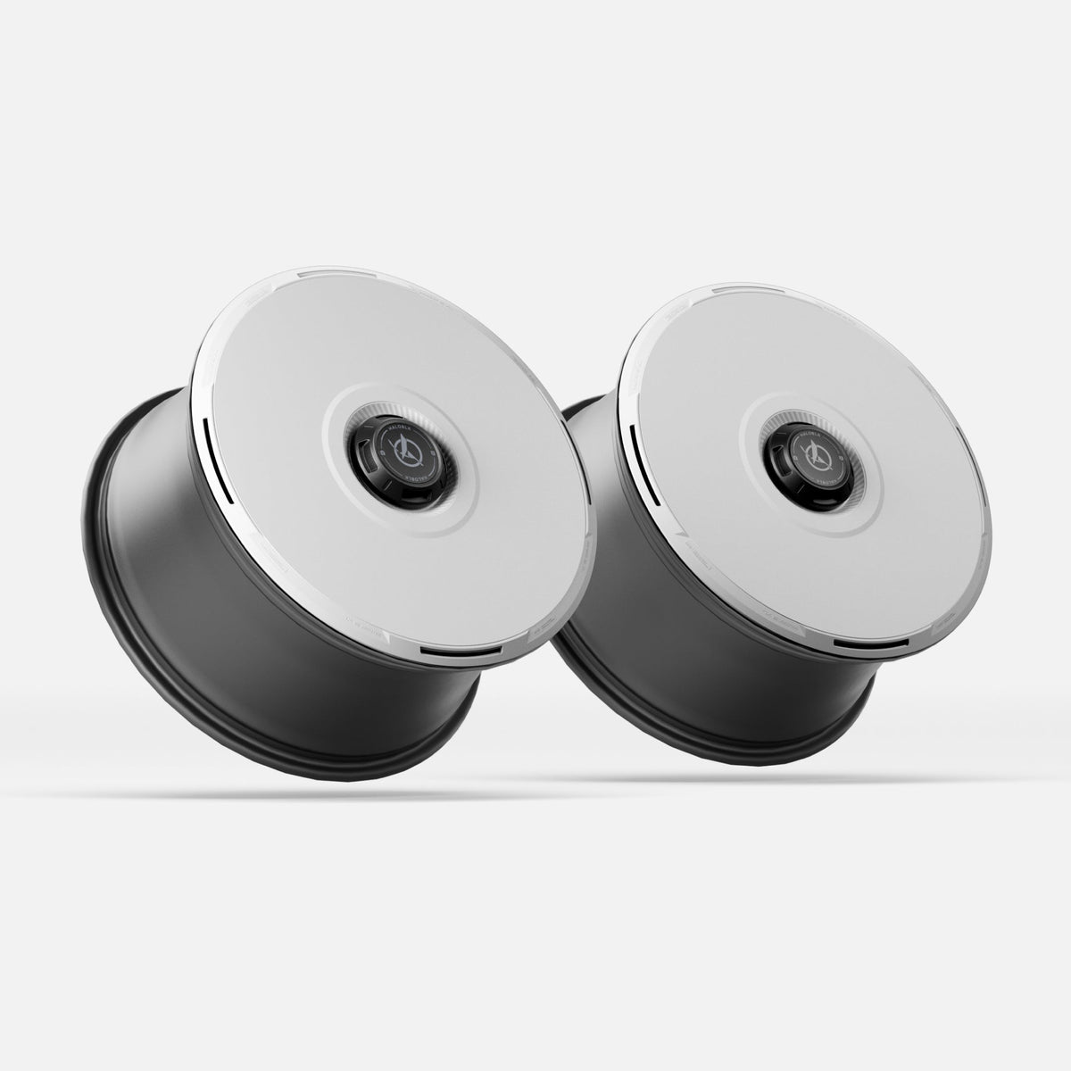 White Tesla Wheel Covers: HALODISC 2 RTP | HALOBLK
