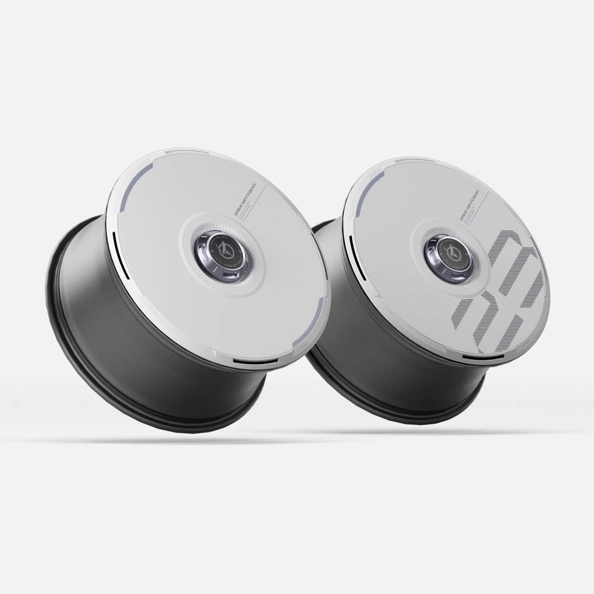 HALODISC 2 Custom Numbers - White | Set of 4 Wheel Covers for Tesla