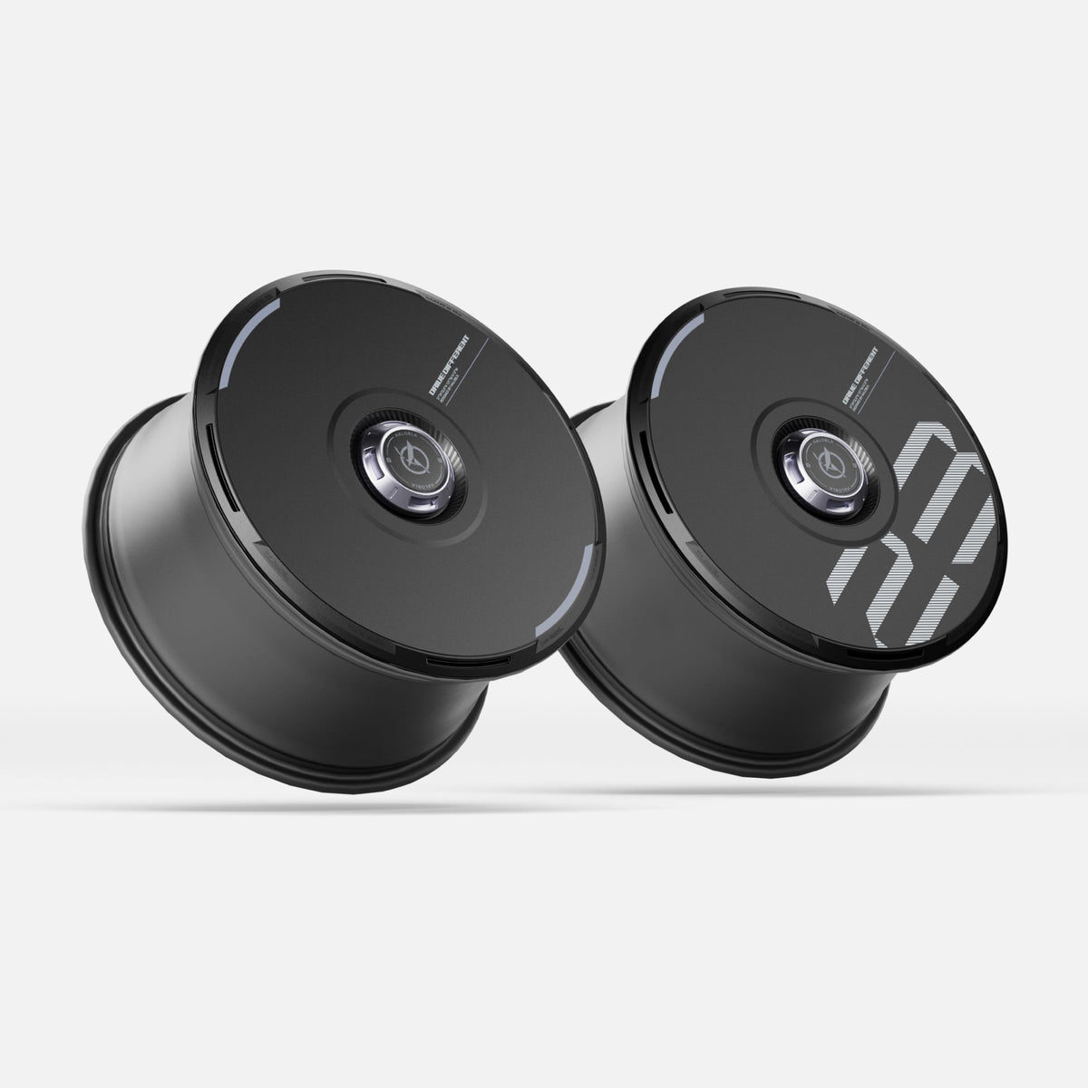 HALODISC 2 Custom Numbers - Black | Set of 4 Wheel Covers for Tesla