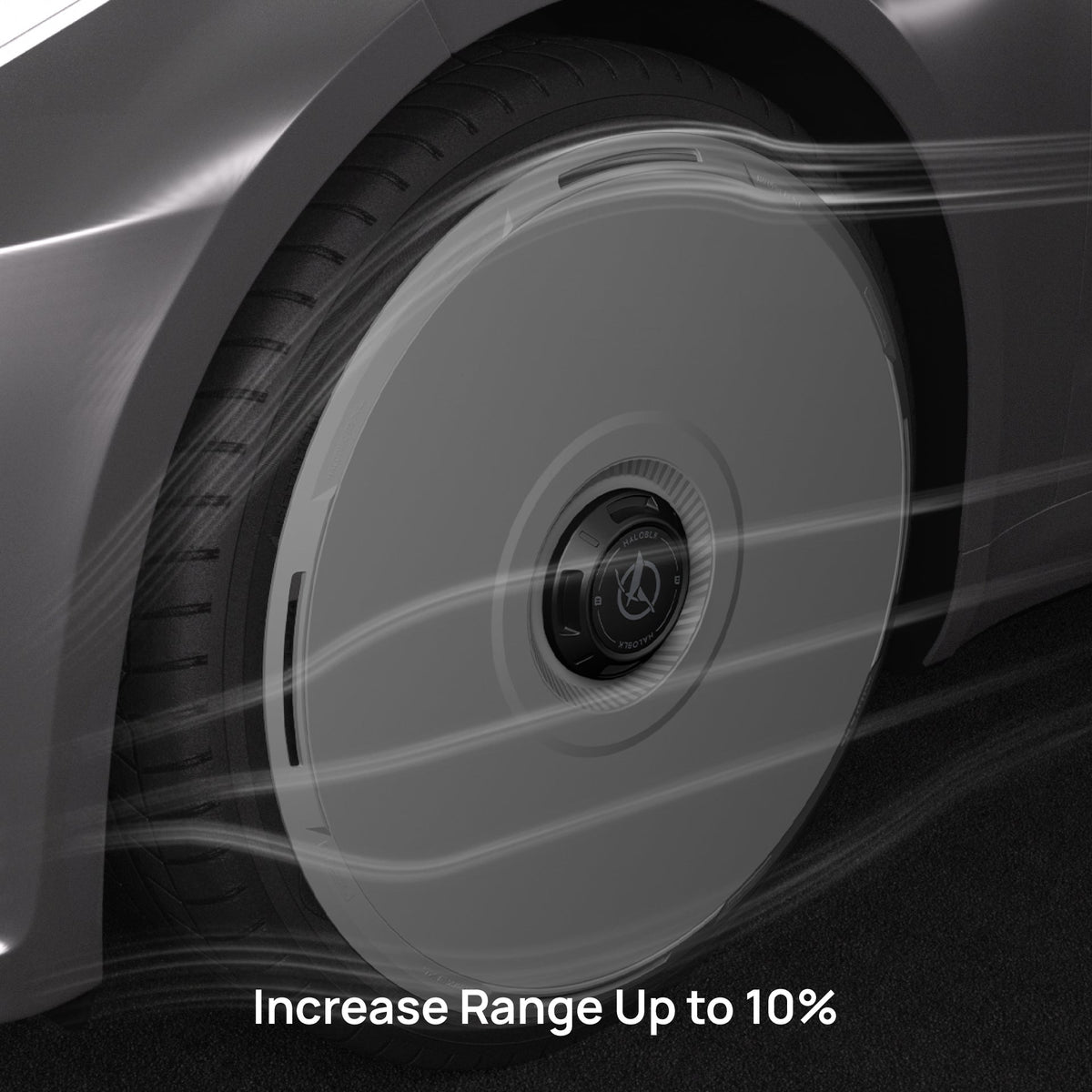 White Tesla Wheel Covers: HALODISC 2 RTP | HALOBLK