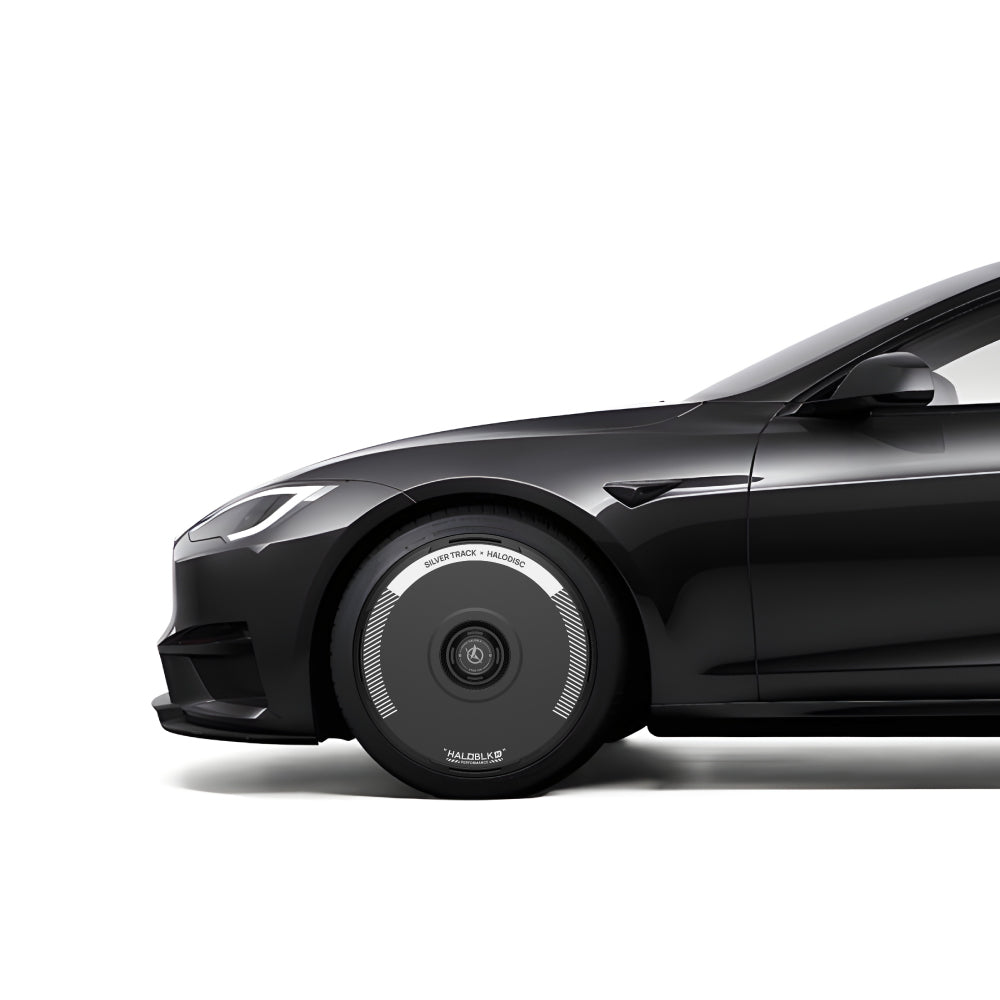 HALODISC 2 Silver Track | Set of 4 Wheel Covers for Tesla