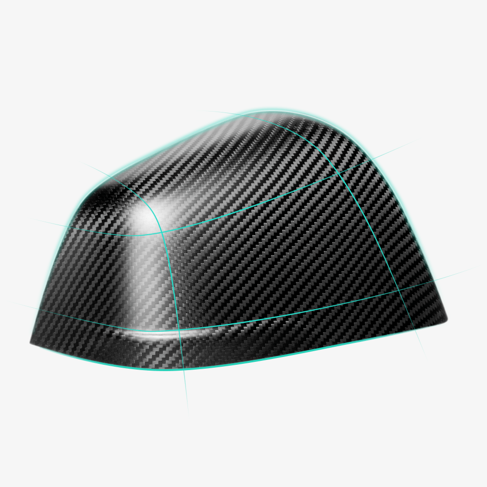 Carbon Fiber Side Mirror Caps for Tesla Model Y
