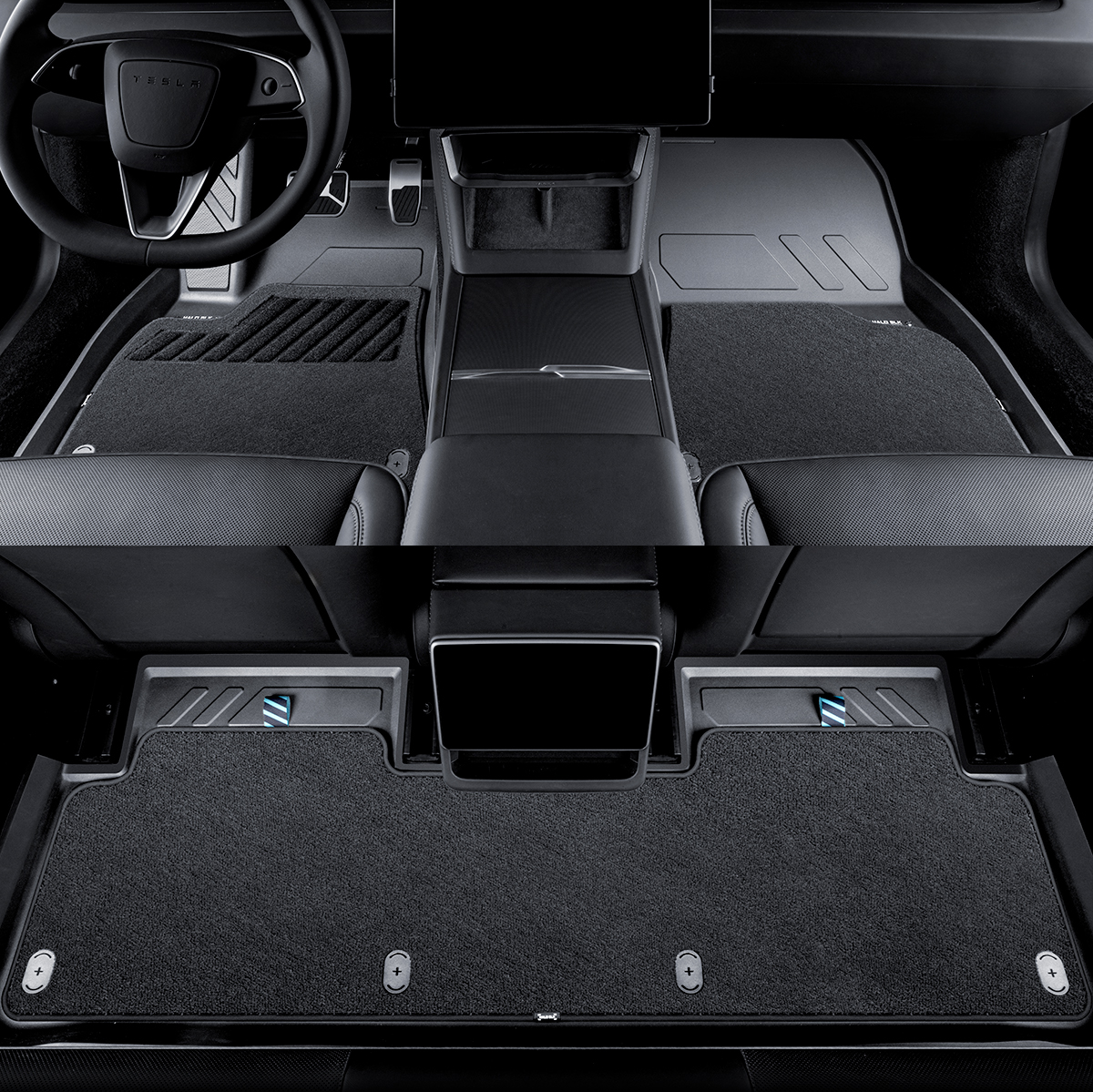 HALOBLK Double-Layer Floor Mats for Tesla Model 3 Highland